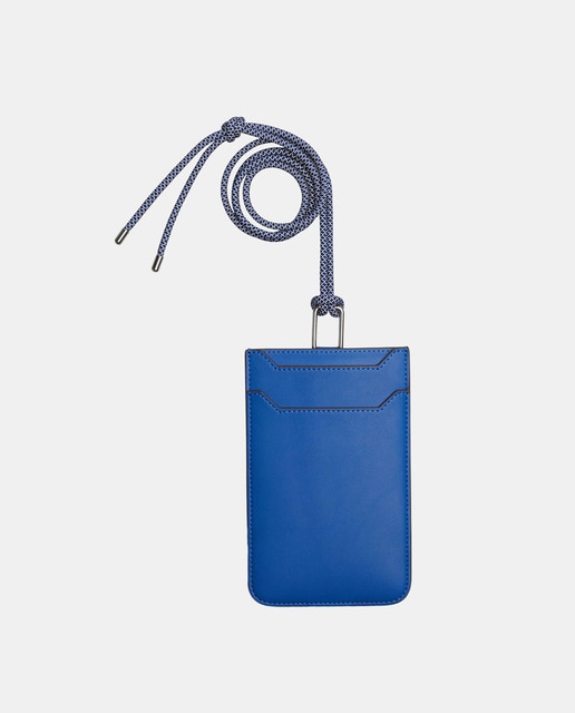 Bolso para móvil efecto piel en azul