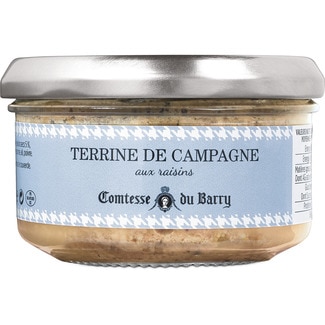 COMTESSE DU BARRY paté de campaña con uvas pasa tarrina 140 g