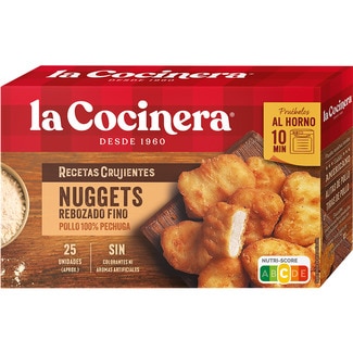 LA COCINERA Recetas Crujientes nuggets de pollo rebozado fino familiar 25 unidades estuche 400 g