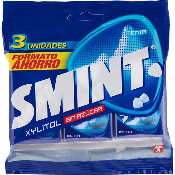 Harte Bonbons glutenfrei und zuckerfrei Minzgeschmack Sparformat 3 Stück Behälter 24 g
