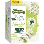 Super Wohlbefinden Glück grüner Tee-Infusion mit Holunder und Vitamin B12 Karton 15 Tütchen