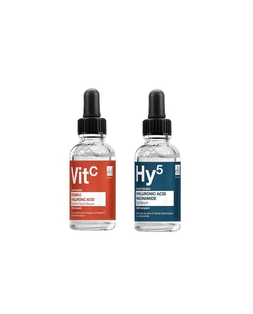 Sérum Facial Antiedad Vitamina C y Ácido Hialurónico 30ml + Sérum Contorno de Ojos Antiedad Ácido Hialurónico y Niacinamida 15ml