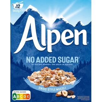 Alpen Muesli sem Açúcar embalagem 560 g