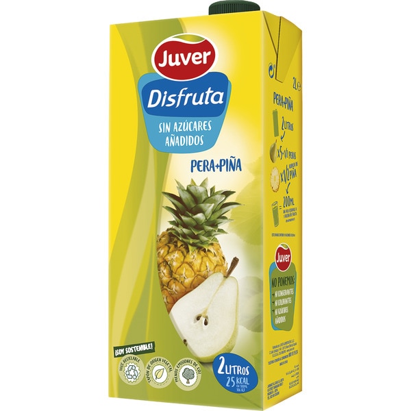 bebida de zumo de pera y piña a partir de concentrado sin azúcares añadidos brik 2 l