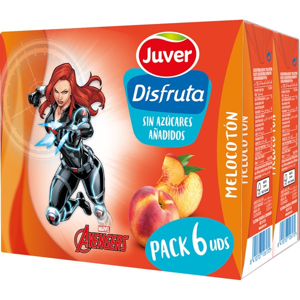 Peach juice drink from concentrate with no added sugars 6-pack cartons 200 ml