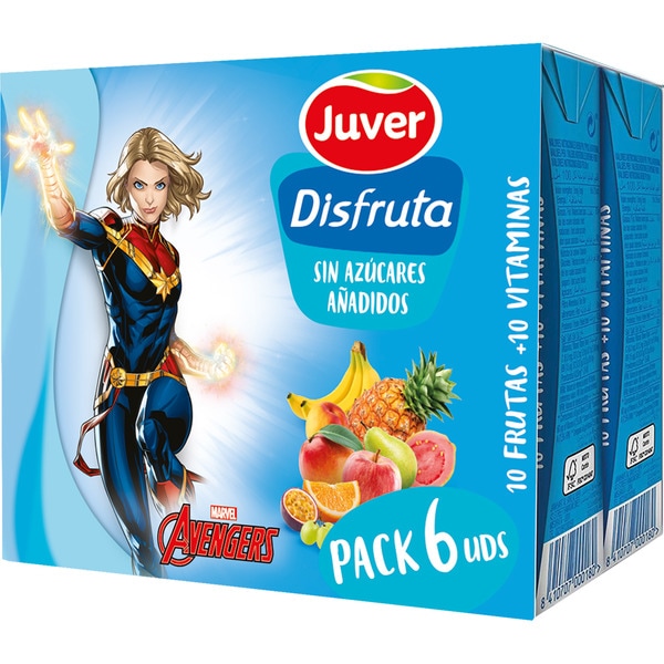 10-fruit juice drink 10 vitamins from concentrate with no added sugar 6-pack cartons 200 ml