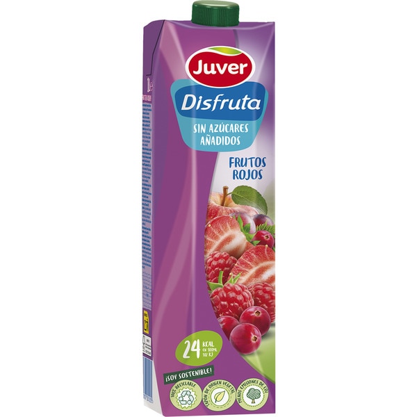 bebida de zumo de frutos rojos y manzana a partir de concentrado sin azúcares añadidos brik 1 l
