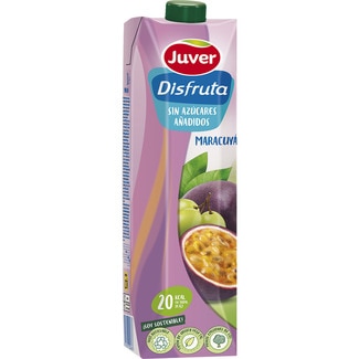 JUVER DISFRUTA bebida de zumo de maracuyá a partir de concentrado sin azúcares añadidos brik 1 l