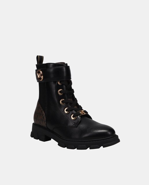 Botas de niña tipo combat talón monogram