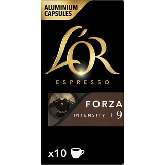 L'OR ESPRESSO Kaffee Forza Intensität 9 Karton 10 Kapseln kompatibel mit Nespresso-Maschinen