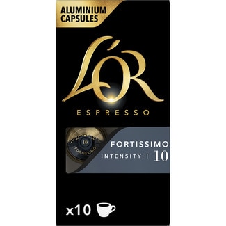 L'OR ESPRESSO Kaffee Fortíssimo Intensität 10 Karton 10 Kapseln kompatibel mit Nespresso-Maschinen