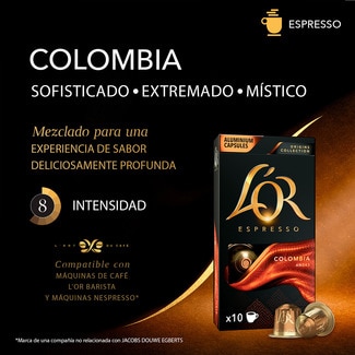 Café Colombia Andes Origins Collection estuche 10 cápsulas compatibles con máquinas Nespresso - L'or Espresso