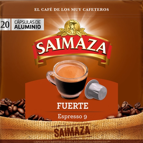 café Espresso Fuerte intensidad 9 estuche 20 cápsulas compatibles con máquinas Nespresso