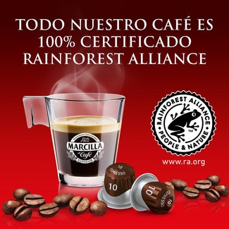Café descafeinado Espresso intensidad 6 estuche 20 cápsulas compatibles con máquinas Nespresso - Marcilla