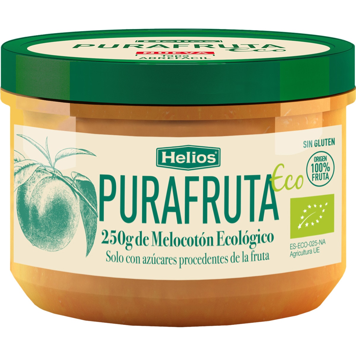 mermelada de melocotón ecológico sin glutren solo con azúcares procedentes de la fruta