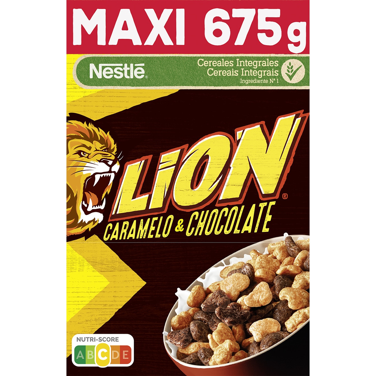 cereales de desayuno integrales con caramelo y chocolate sin aceite de palma