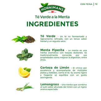 Té verde a la menta estuche 20 bolsitas - Hornimans