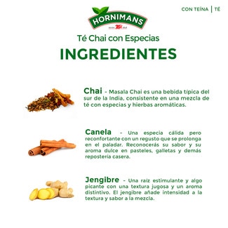Té chai con especias estuche 20 bolsitas - Hornimans