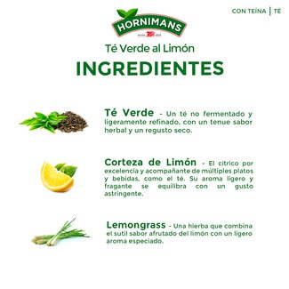 Té verde al limón estuche 20 bolsitas - Hornimans