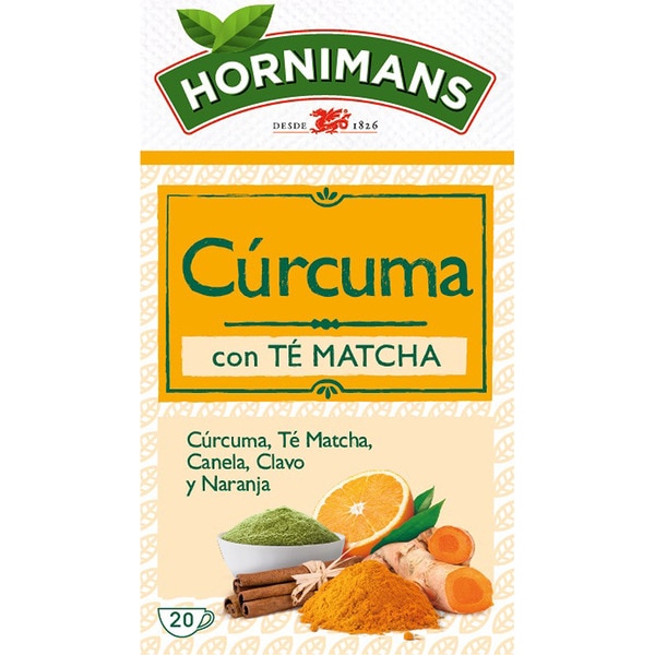 Kurkuma-Tee mit Matcha, Zimt, Nelken und Orange Karton 20 Tütchen