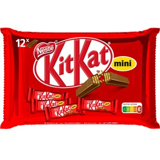 NESTLE KIT KAT Mini barritas de galleta recubiertas de chocolate con leche envase 12 unidades