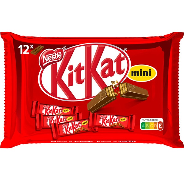 Milk chocolate coated mini biscuit bars container 12 units