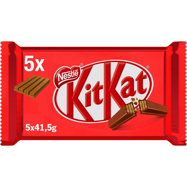 barritas de galleta recubiertas de chocolate con leche envase 5 unidades