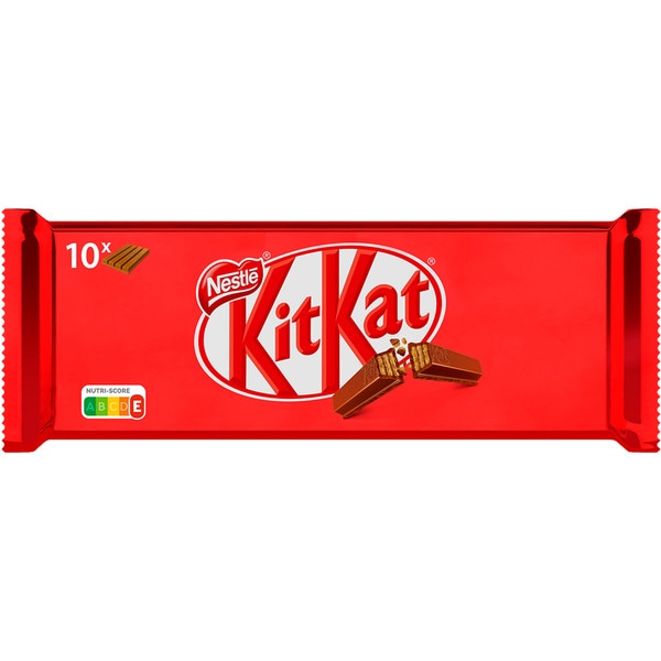 Milk chocolate coated biscuit bars container 10 units