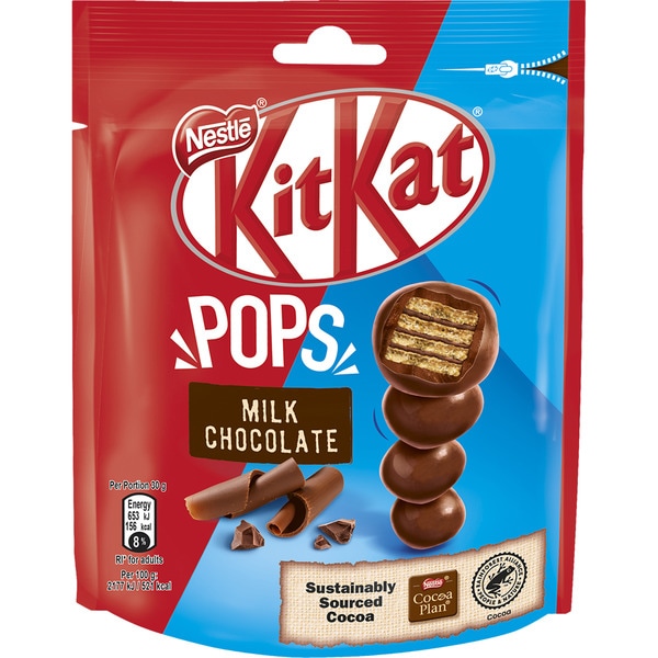 Pops bolitas de galleta recubiertas de chocolate con leche bolsa 140 g