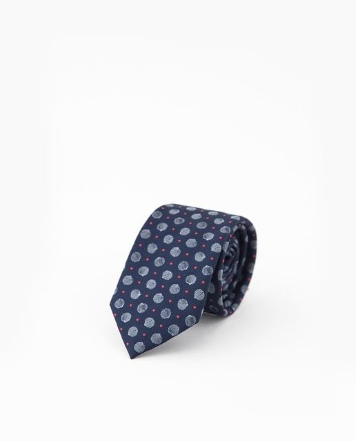 Corbata de hombre marino con jacquard conchas