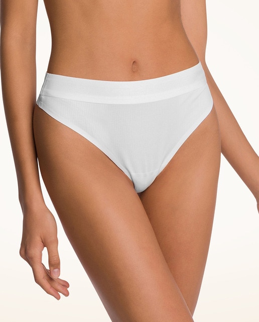 Wolford - Tanga de tejido canalé y cinturilla elástica.