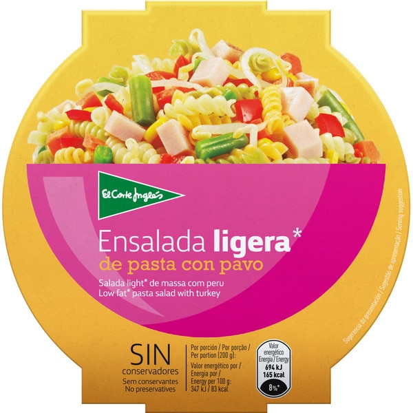 ensalada ligera de pavo con pasta bol 200 g