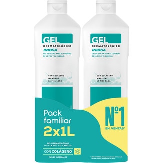 INIBSA gel dermatológico con colágeno y lipo-proteínas naturales pack 2x1 l