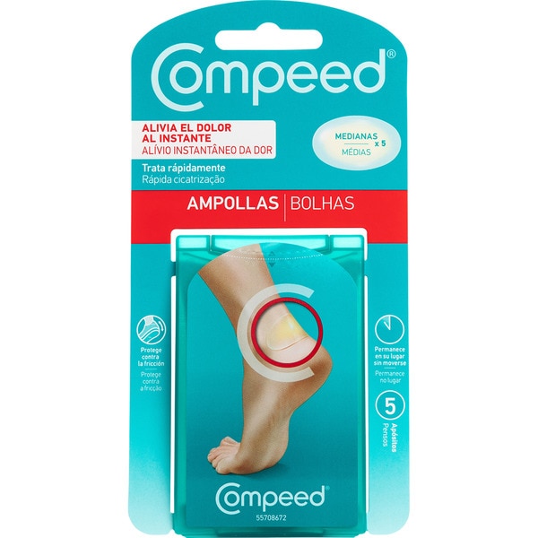 Mittelgroße Blasenpflaster zur Schmerzlinderung bei Hautblasen Box 5 Einheiten