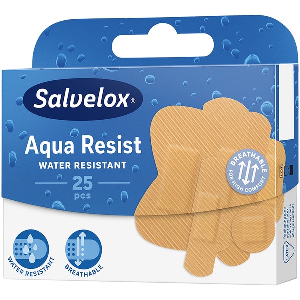 Aqua Resist Verschiedene hypoallergene Pflaster zum Schutz vor Wasser und Schmutz Box 25 Einheiten