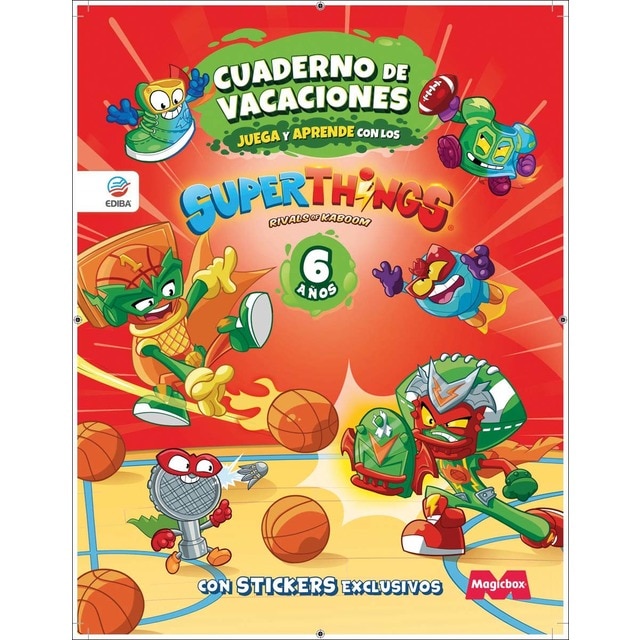 Cuaderno de Vacaciones juega y aprende Superthings Legends para 6 años (Tapa blanda)