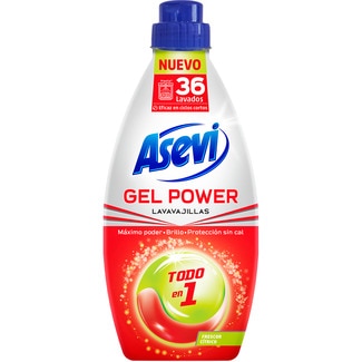 ASEVI lavavajillas Gel Power Todo en 1 frescor cítrico botella 36 dosis