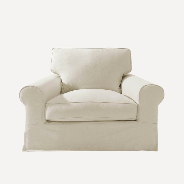 Sillón de 1,5 plazas desenfundable de algodón y lino con brazo redondo Bolonia El Corte Inglés