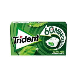 Trident Pastilhas 60 minutos Freshnees Spearmint sabor Menta embalagem 22 g