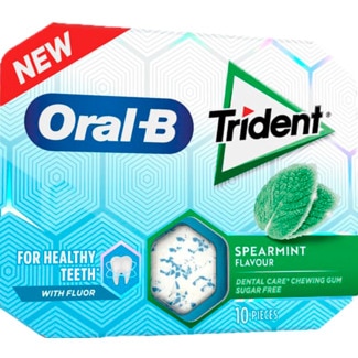 Trident Pastilhas Oral B sabor Spearmint sem Açúcar 10 unidades embalagem 17 g