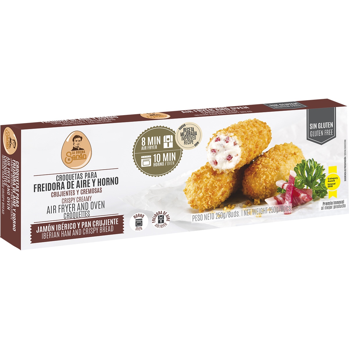 Croquetas De Jamón Ibérico Para Freidora De Aire Y Horno Sin Gluten 8 Unidades Estuche 250 G 4069