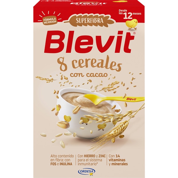 Superfibra 8-Korn-Instant-Brei mit Kakao 0% Zuckerzusatz Box 500 g ab 12 Monaten