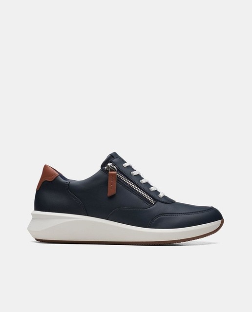 Zapatillas Un Rio Zip de mujer tipo running bajas en piel con cremallera lateral