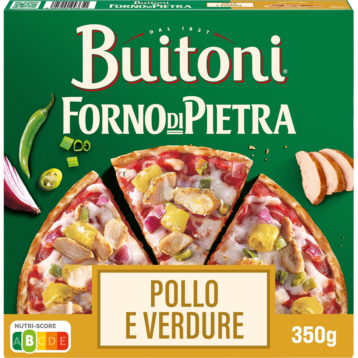 pizza de pollo y verdura