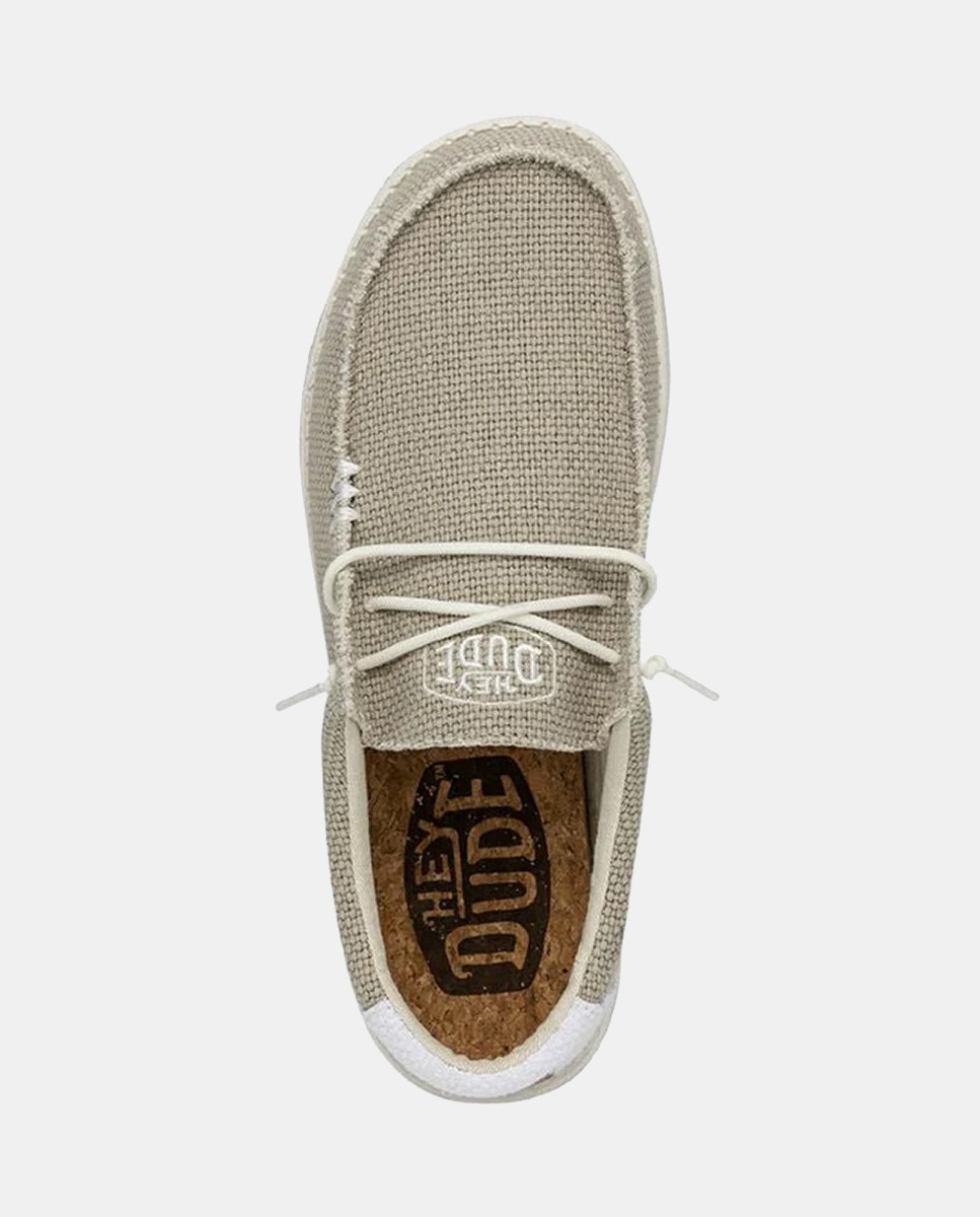 Sapatos de Atacadores Wally Braided em Têxtil com Sola Ultraligeira Bege-7
