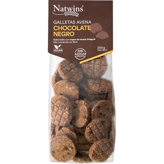 NATWINS wholegrain oat biscuits with dark chocolate and no added sugar bag 200 g