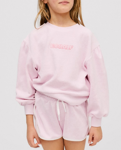 Sudadera de niña manga larga, estampado delantero pequeño