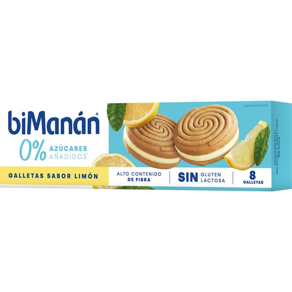 lemon flavour biscuits 0% added sugar gluten-free and lactose-free box 8 units