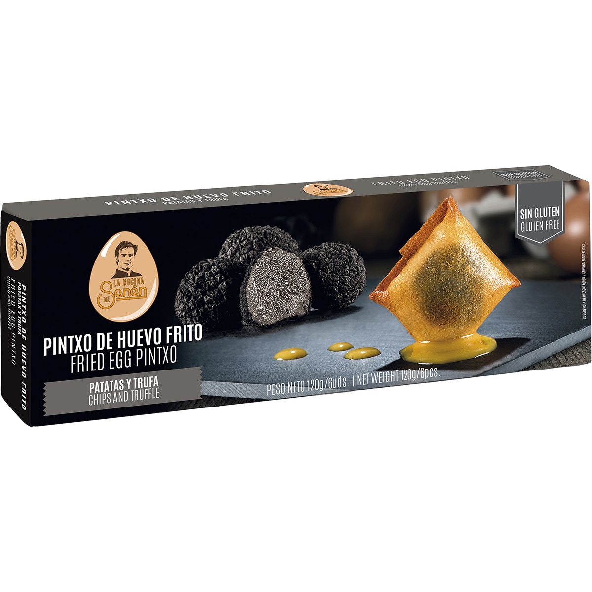 pintxo de huevo frito con patatas y trufa sin gluten