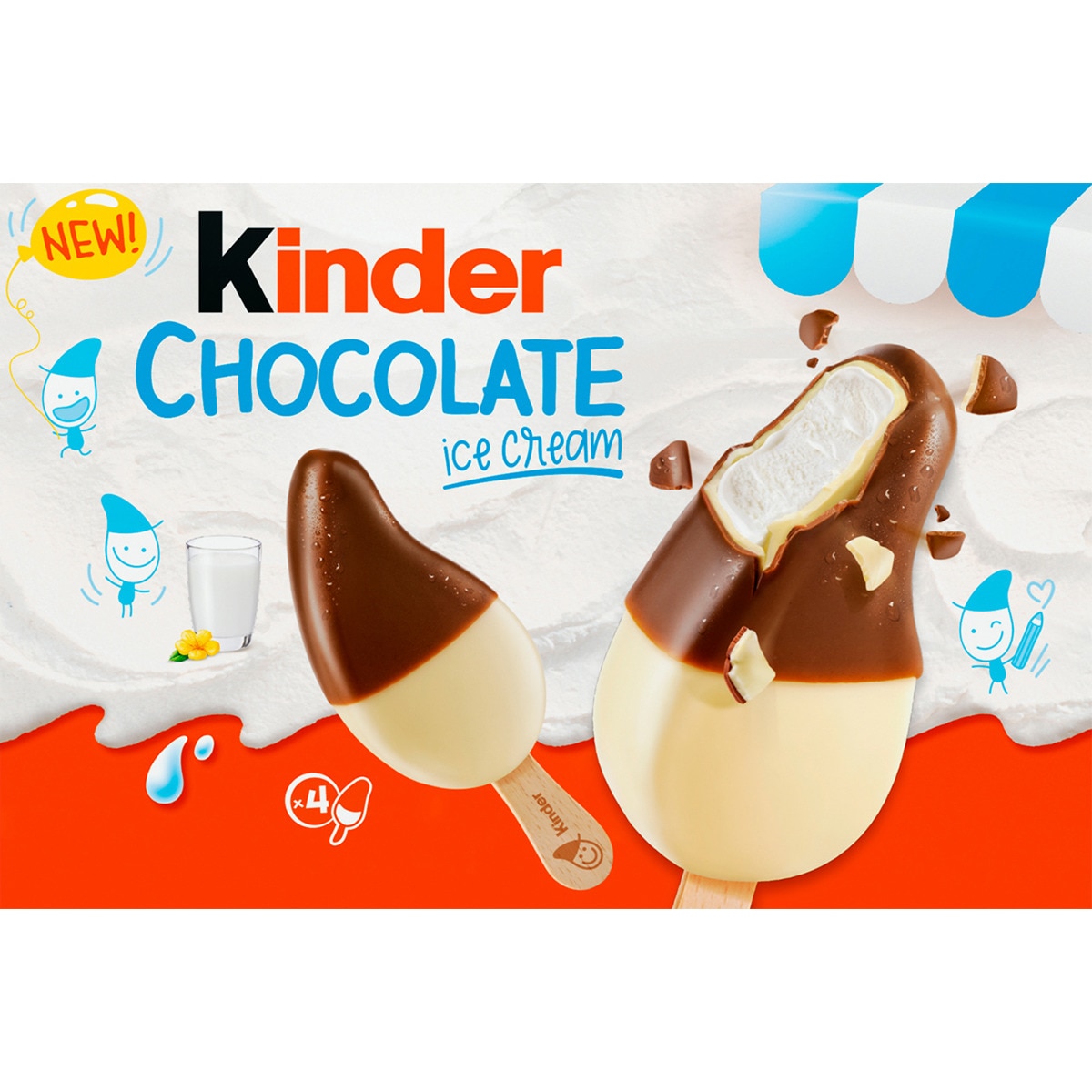 helado de chocolate con leche 4 unidades